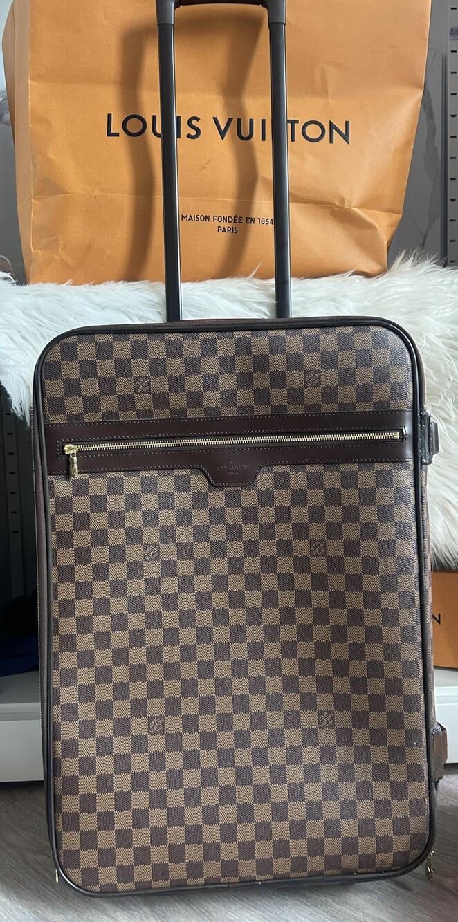 Louis Vuitton Pegase 55 in Damier Ebene Suitcase Luggage Rolling Carry On